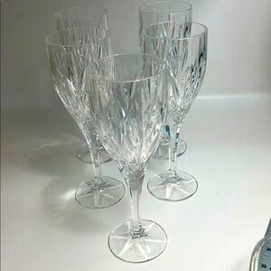 Five (5) Gorham Crystal Star Blossoms wine glasses.  In perfect condition.